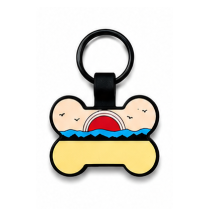 Personalized Scenic Silicone Bone Pet ID Tag – Custom Dog & Cat Name Tag with Phone Number