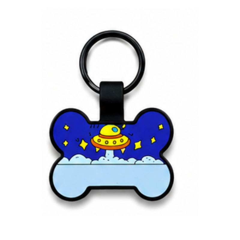 Personalized Scenic Silicone Bone Pet ID Tag – Custom Dog & Cat Name Tag with Phone Number