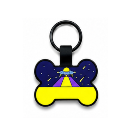 Personalized Scenic Silicone Bone Pet ID Tag – Custom Dog & Cat Name Tag with Phone Number