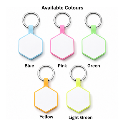 Personalized Glow-in-the-Dark Silicone Hexagon Pet ID Tag – Custom Dog & Cat Name Tag
