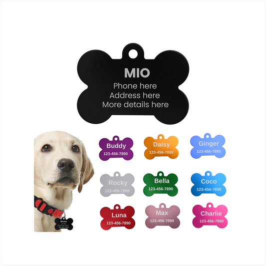 Custom Double-Sided Aluminum Dog & Cat Name Tag