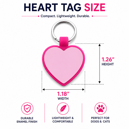 Personalized Round and Heart Silicone Pet Tag Engraved Dog Tag Cat Tag Silent Name Tag