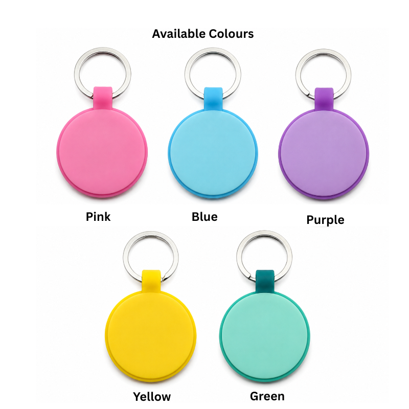 Personalized Round and Heart Silicone Pet Tag Engraved Dog Tag Cat Tag Silent Name Tag