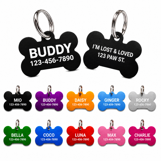 Custom Double-Sided Aluminum Dog & Cat Name Tag