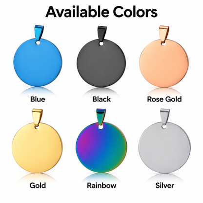 Personalized Round Stainless Steel Pet ID Tag – Custom Engraved Dog & Cat Name Tag