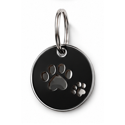 Personalized Enamel Double Paw Round Pet ID Tag, Custom Dog and Cat Name Tag with Phone Number (Copy)