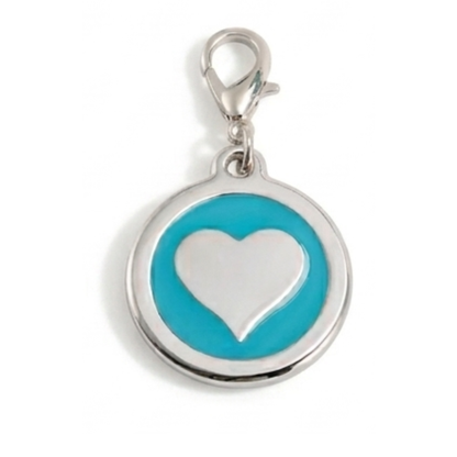 Personalized Enamel Heart Round Pet ID Tag, Custom Dog and Cat Name Tag with Phone Number