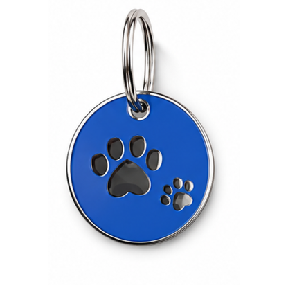 Personalized Enamel Double Paw Round Pet ID Tag, Custom Dog and Cat Name Tag with Phone Number (Copy)