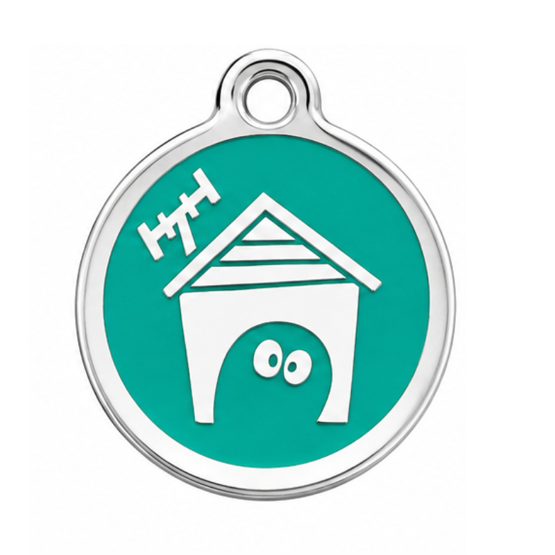 Personalized Enamel House Round Pet ID Tag, Custom Dog and Cat Name Tag with Phone Number, multi size