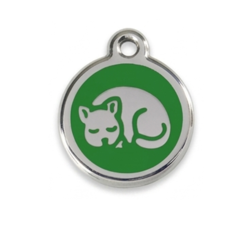Personalized Sleepy Cat Round Pet ID Tag, Custom Dog and Cat Name Tag with Phone Number (Copy)
