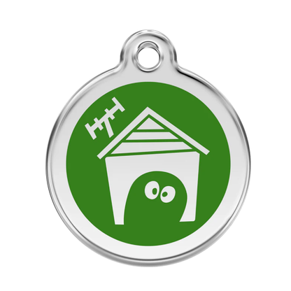 Personalized Enamel House Round Pet ID Tag, Custom Dog and Cat Name Tag with Phone Number, multi size