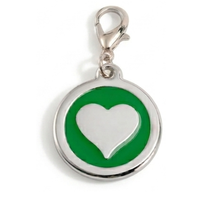 Personalized Enamel Heart Round Pet ID Tag, Custom Dog and Cat Name Tag with Phone Number