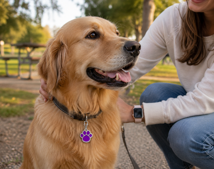 Personalized Paw Shaped Pet ID Tag, Custom Dog and Cat Name Tag with Phone Number
