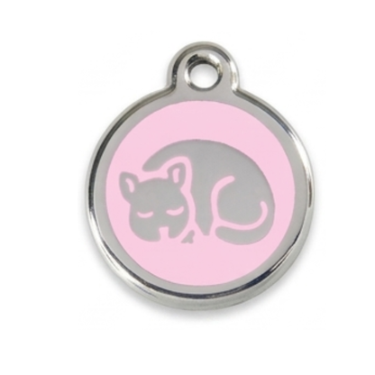 Personalized Sleepy Cat Round Pet ID Tag, Custom Dog and Cat Name Tag with Phone Number (Copy)