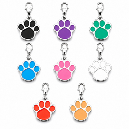 Personalized Paw Shaped Pet ID Tag, Custom Dog and Cat Name Tag with Phone Number