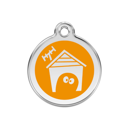 Personalized Enamel House Round Pet ID Tag, Custom Dog and Cat Name Tag with Phone Number, multi size