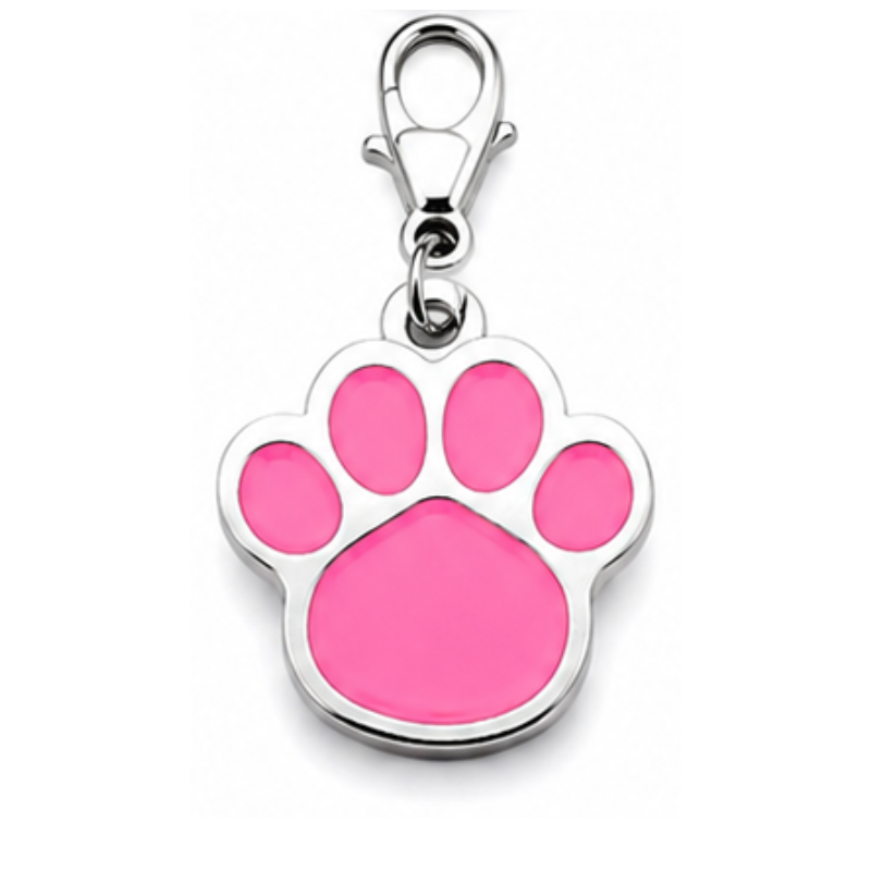Personalized Paw Shaped Pet ID Tag, Custom Dog and Cat Name Tag with Phone Number
