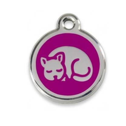 Personalized Sleepy Cat Round Pet ID Tag, Custom Dog and Cat Name Tag with Phone Number (Copy)