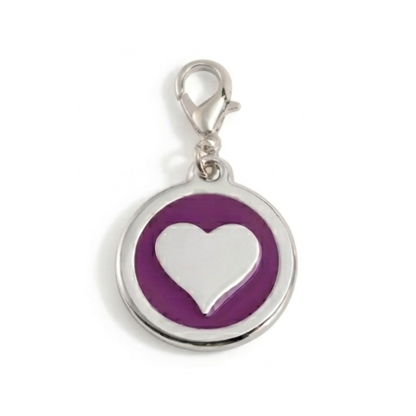 Personalized Enamel Heart Round Pet ID Tag, Custom Dog and Cat Name Tag with Phone Number