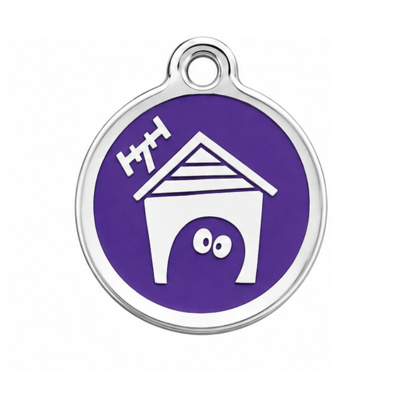 Personalized Enamel House Round Pet ID Tag, Custom Dog and Cat Name Tag with Phone Number, multi size