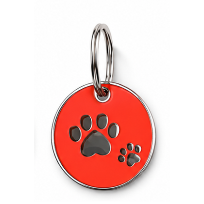 Personalized Enamel Double Paw Round Pet ID Tag, Custom Dog and Cat Name Tag with Phone Number (Copy)