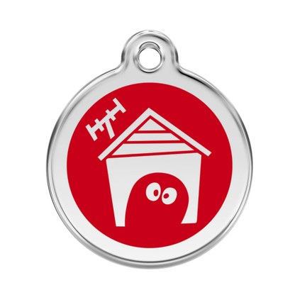 Personalized Enamel House Round Pet ID Tag, Custom Dog and Cat Name Tag with Phone Number, multi size