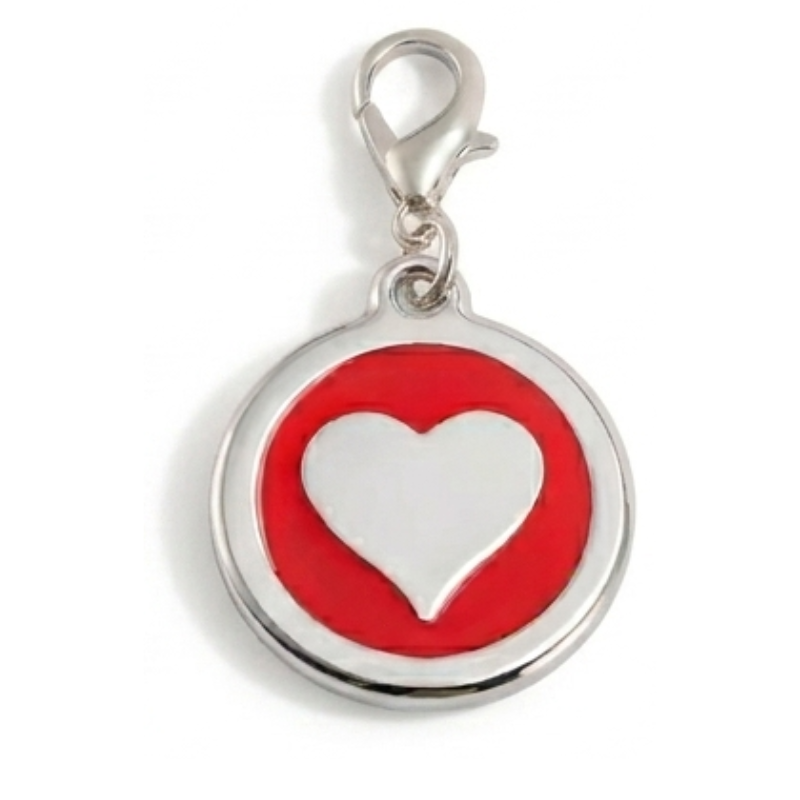 Personalized Enamel Heart Round Pet ID Tag, Custom Dog and Cat Name Tag with Phone Number